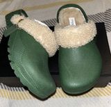 Coach Womens Lola Leather Slip On Flat Clogs Shoes Hunter Green 5B. Leather Uppe Photo 0