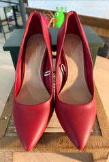 Marc New York Red Leather Pointed Toe Leather Pumps Photo 0