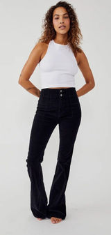 Free People We The Free Jayde Cord Flare Jeans Corduroy Beluga Black 26 Photo 0