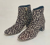 J. CREW Side Zip Ankle‎ Boots Leopard Calf Hair Leather Spotted Zippers Size 8.5 Photo 0