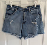 Abercrombie Curve Love High Rise Dad Shorts Distressed Denim 30/10 Photo 0