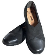 Clarks Collection 8 Medora Jem Black Leather Crisscross Slip On Loafers Flats Photo 0
