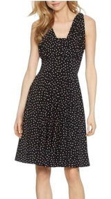 White House Black Market Convertible Dress Women 0 Black Polka Dot Genius Retro Photo 0