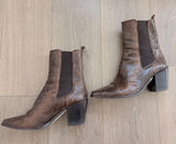 Thursday Boot Co Luna Chocolate Snakeskin Bootie Size 9.5 Cowgirl‎ Texas Photo 0