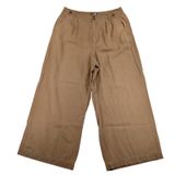 Madewell Harlow Wide Leg Pants Womens 14 Pleated Lyocell Linen Brown NG521 Photo 0