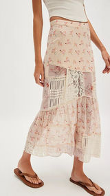 Free People Daniella Lace Maxi Skirt Large Photo 0