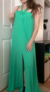 VICI‎ Atiana Satin Halter Maxi Dress Size XL Green Photo 0