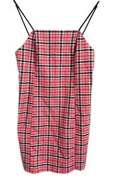 Urban Outfitters Pink Plaid Mini Dress Spaghetti Straps Square Neck Size XS‎ Photo 0