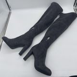Sam Edelman Womens 8 Boots Kent Over the Knee Dark Gray Soft Vegan Suede Hi Heel Photo 0