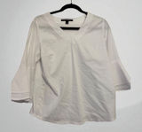 Zac & Rachel V-Neck Blouse Bell‎ Sleeve White Professional Top Womens S Photo 0