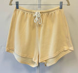 Sabo Skirt Ribbed Knit Lounge Shorts Butter Yellow Elastic Waist Drawstring Sm Photo 0