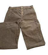 American Eagle Highest Waist Super Hi-Rise Flare Corduroy Pants Olive Taupe - Size 16 Regular Photo 0
