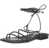 Marc Fisher Black Twisted-Strap Lace-Up Sandal Photo 0