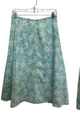Tyler Boe Aqua Daisy Floral Midi Skirt Cottage Fairy Coastal Granddaughter‎ Sz 8 Photo 0