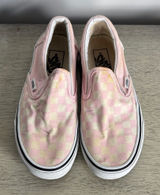 Vans Pink and Off White Checkered Slip-On Flats Size 7.5 Photo 0