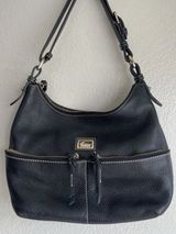 Dooney & Bourke Pebble Grain Classic Black Leather Hobo Handbag Adjustable Photo 0