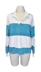 Abercrombie & Fitch Cropped Rugby Polo Women’s X Small Oversized Green And White Photo 0