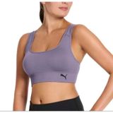 Puma Womens Seamless Adjustable Strap‎ Sports Bra Purple Medium RN100759 Photo 0