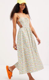For Love & Lemons Raleigh Midi Dress Floral Tie Size XS Photo 0
