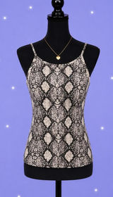 Y2K Snake Print Halter Grunge Festival Tank Top Size Small 💗 Photo 0