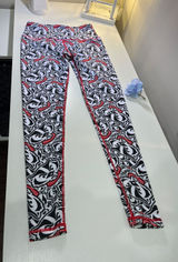 ZooZatz Wisconsin Badgers All Over Print Leggings Black White Red‎ Womens Small Photo 0