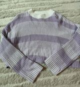 Purple And White Sweater Photo 0