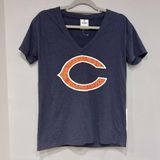 Victoria's Secret PINK NFL Chicago Bears Rhinestone V-Neck Burnout T-Shirt‎ Navy Photo 0