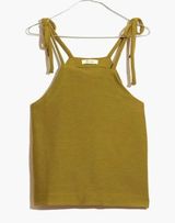 Madewell Tie Shoulder Ribbed Tank Top Spiced Olive Green Size Small Photo 0
