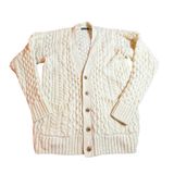 Brandy Melville Cardigan Sweater Fisherman One Size Cream Wool Blend Cable Knit Photo 0