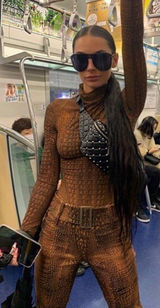 I.AM.GIA Kenzie Bodysuit 2.0 Croc Animal Print Loud‎ Streetwear NYC Small Photo 0
