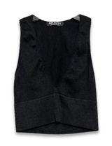 Priceless Crop Top Ribbed Texture V-Neckline Sleeveless Form Fitting Black W S/M Photo 0