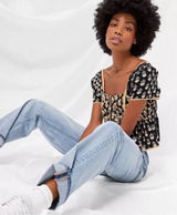 Womens American Eagle Outfitters AE Cropped Embroidered Babydoll Top - Sz XS Photo 0
