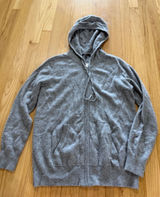 Quince Mongolian Cashmere Full-Zip Hoodie Heather Gray Sz S Photo 0