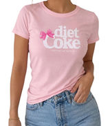Diet Coke Pink Bow Graphic Tee Coca Cola Coquette Baby Pink Cotton Shirt Medium Photo 0