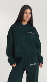 Lounge Living Hoodie Women's Hoodie with Kangaroo Pocket Size S Forest Green Photo 0