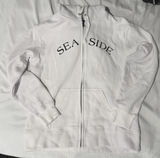 White seaside zip up sweatshirt Photo 0