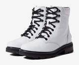 Womens Sorel Lennox White Lace Up STKD Waterproof Leather Combat Boots - Sz 9 Photo 0