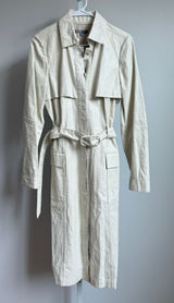 Bill Blass New York Unique VTG 90s Y2K Trench Coat Size 6 Luxury Faux‎ Leather Photo 0