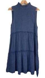 Simply Southern Blue Tiered Cotton Dress Size Small Coastal Cottage‎ Minimal NWT Photo 0