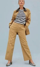 J.Crew Sailor Heritage Relaxed Fit Pants Women's Size 25 Tan Coastal Chic Photo 0