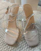 Clear Heels Silver Size 6 Photo 0
