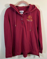 ✨‎ Champion Women’s Red Quarter Button Iowa State Hoodie Large Photo 0