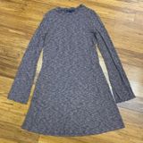American Eagle Knit Dress Womens Size Medium Bell Sleeve Ruffle Neck Heathered Photo 0