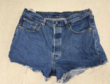 Levi's 501 Original Women's Distressed Micro‎ Denim Jean Shorts Size W33 Photo 0