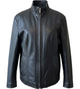 Van Heusen Women Leather Jacket XL Black Zip Up Mock Neck Moto Minimalist Moto Photo 0