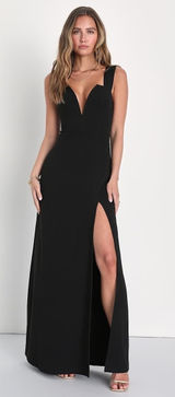 NWT Lulus Daring Elegance Black Sleeveless Mermaid Maxi Dress Holiday Party Sz M Photo 0