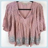 Y2K Abercrombie Fitch Boho Pink Floral Peasant Top Coquette Cottagecore‎ Photo 0