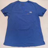 FIGS‎ SCRUBS Ceil Blue Catarina One-Pocket Scrub Top Embroidered "M." Size Small Photo 0