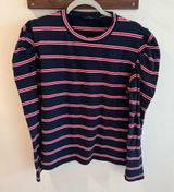 Anthropologie The Fifth Label Kinetic Stripe Puff Sleeve‎ Top XL Photo 0