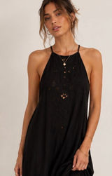 FREE PEOPLE Halter Lace-Detail Midi Dress Photo 0